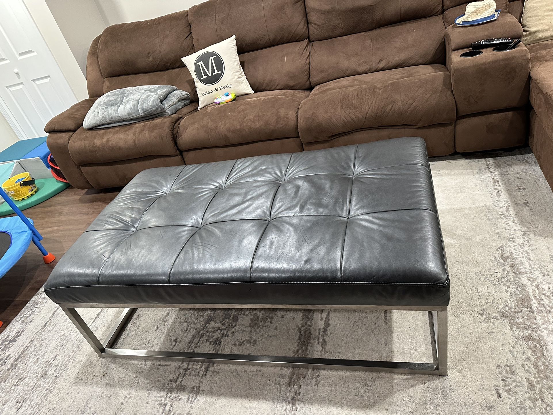Leather Ottoman