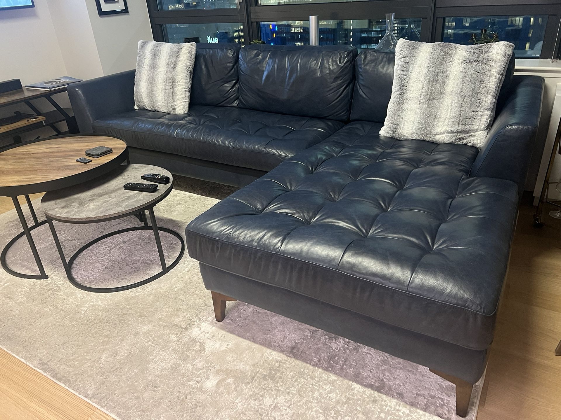 Poly & Bark Calle Sectional - Midnight Blue
