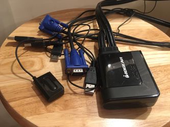 IOGEAR 2-Port USB VGA Cable KVM Switch with Cables and Remote, GCS22U
