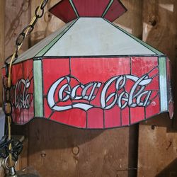 Coca-cola stained glass hanging light