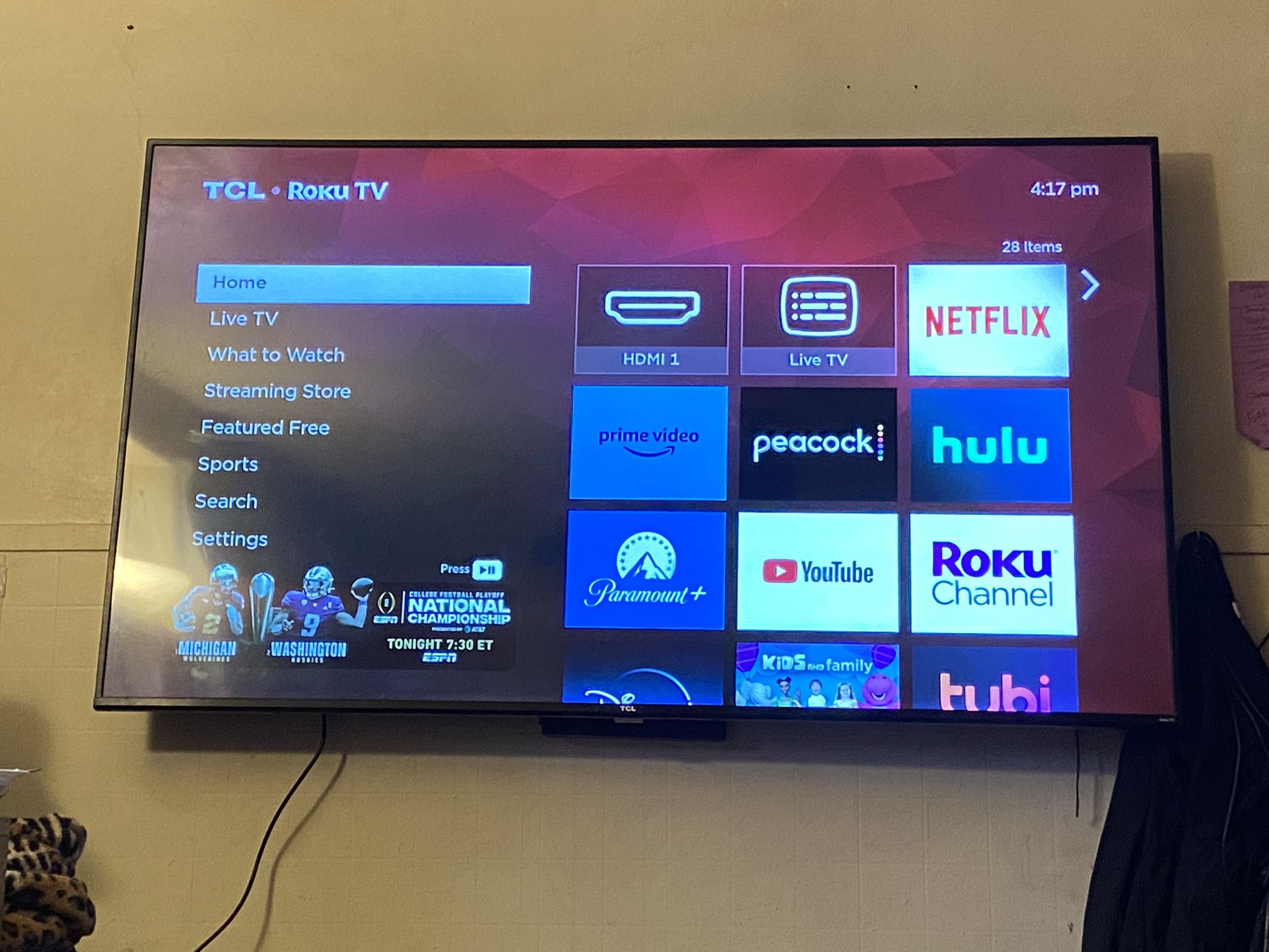 75 inch TCL Roku HDR tv