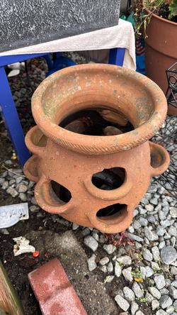 Big clay strawberry pot