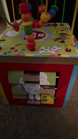 Wooden Farm Activity Cube Toddler Toy