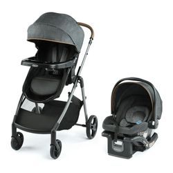 Evenflo Pivot Modular Travel System with LiteMax Infant Car Seat with Anti-Rebound Bar
