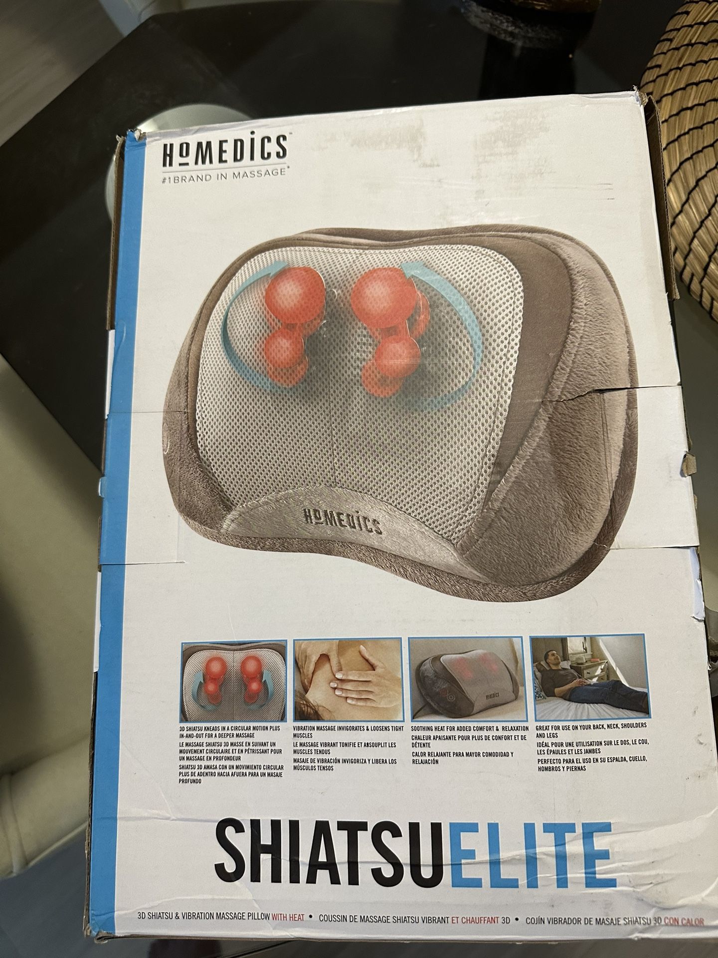 π₯ NEW HoMedics Shiatsu 3D Massage Pillow w/ Heat & Vibration πββοΈ