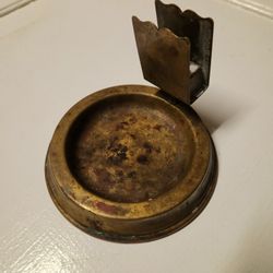 Vintage Brass Ashtray w/ Match Holder