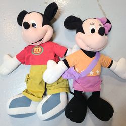 Mickey and Minnie plush characters $1 each