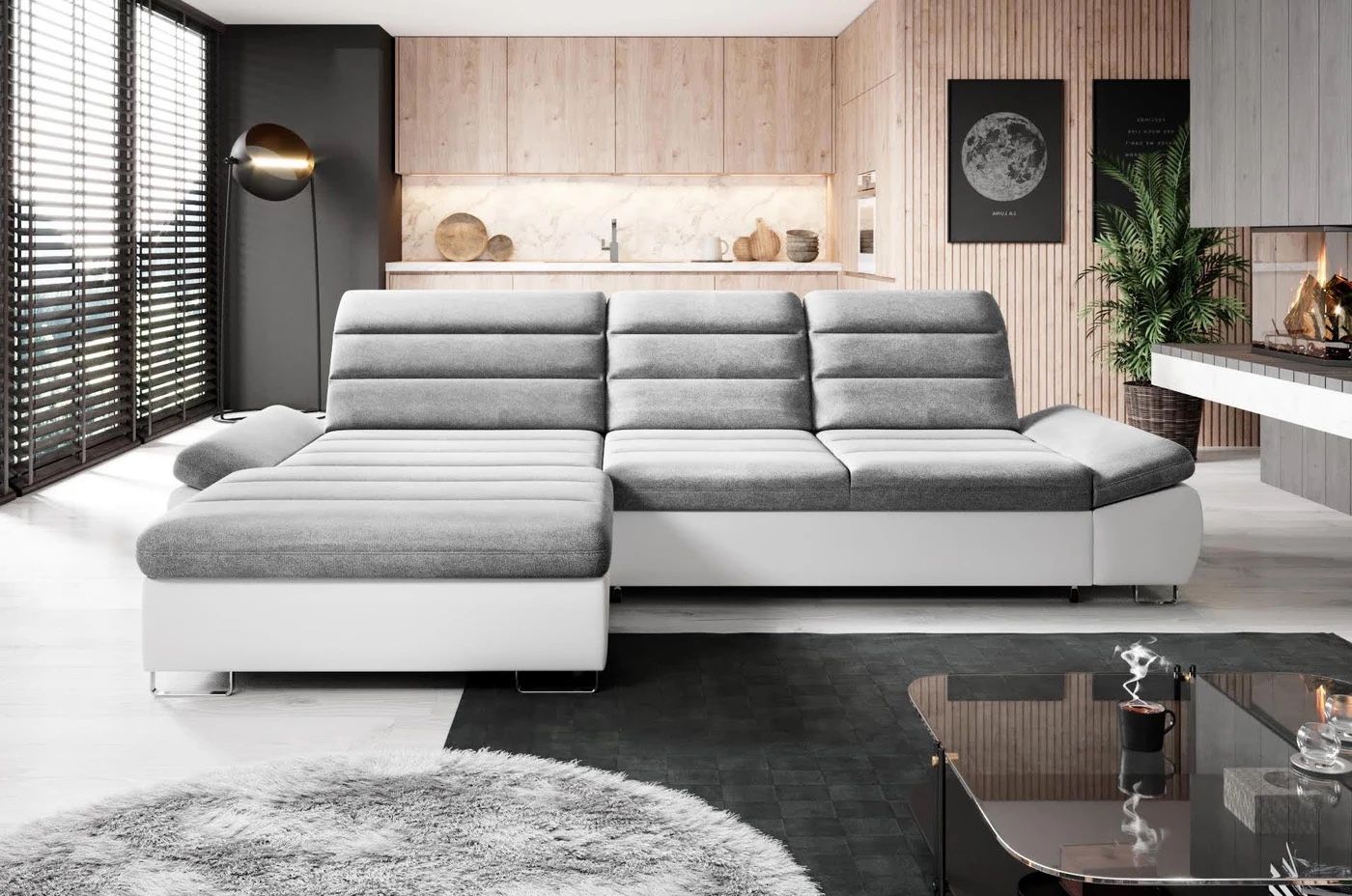 Sectional Donatella With Sleeper And Storage