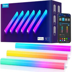 Govee Glide Wall Lights, Smart Gaming Light Bar, Works with SmartThings
RGBIC LED Wall Lamp for Bedroom, DIY, 6 Count Light Bar for Gaming Room(2 Pane