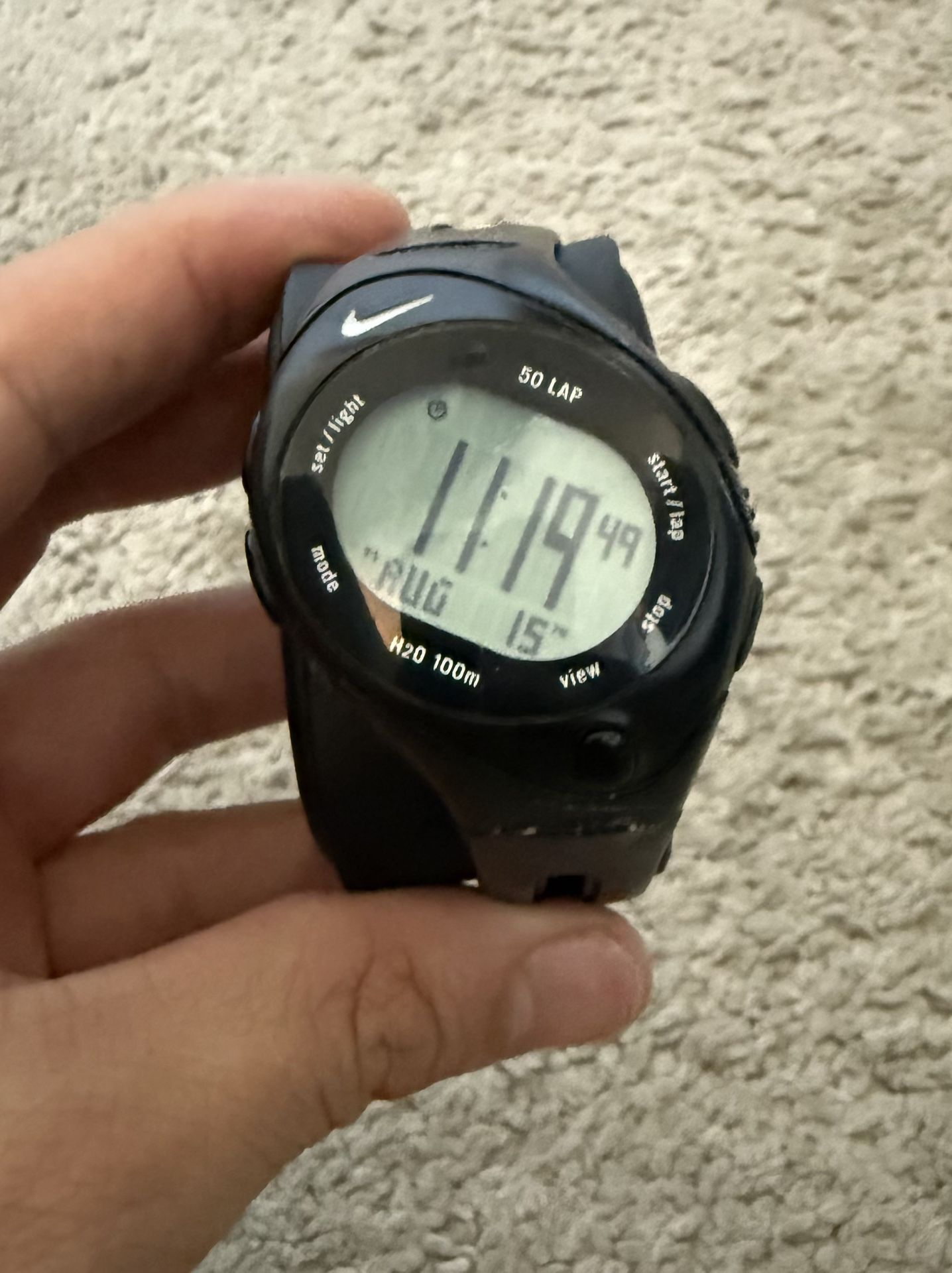 Vintage Nike Bowerman Series 50 Lap Digital Watch Mens Stopwatch H20 100m