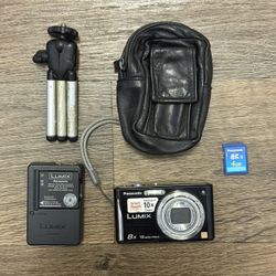 Panasonic Lumix DMC FH27 digital point & shoot camera with case