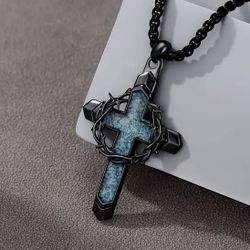 BEAUTIFUL BLUE CROSS WITH THORNS