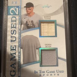 Aaron Judge and Derek Jeter patch card