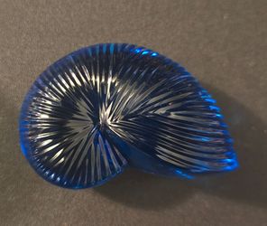 Baccarat Cobalt Blue Crystal Nautilus Shell paperweight