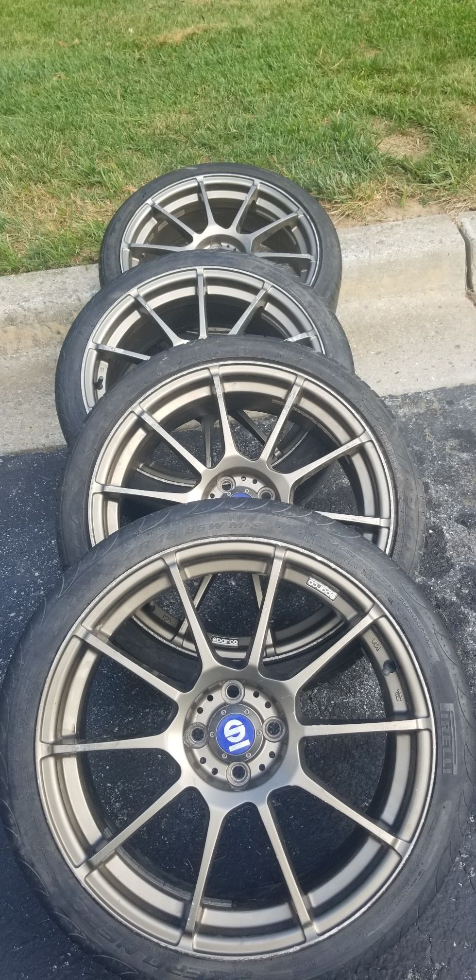 4 18in 4x100 sparco gold wheels rims tires 215 40 zr18 tires
