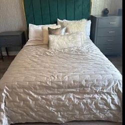 Queen-size Aeliana upholstered Panel Bed 