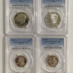4 Silver Coins Set 