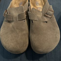 Birkenstock Boston Taupe Suede 7-7.5 (EU 38) Regular/Wide