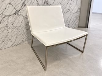 CB2 Triumph Chalk Lounge Chair – Modern White Accent Chair
