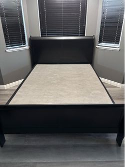 New Queen Black Bed Frame with Box Spring