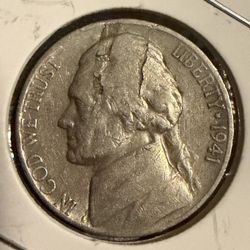 1941-S Jefferson Nickel Lamination Error Coin 