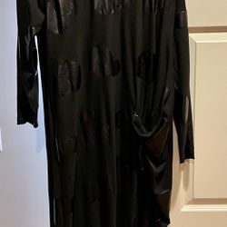 Incredible NWOT Boutique Ebberro Asymmetrical Black Dress, Size XL