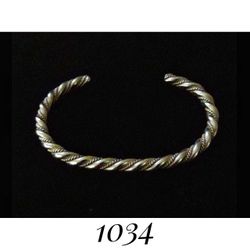 5" adj. x 4.5mm Handmade NAVAJO Solid Sterling Silver Twisted Wire Cuff Bracelet