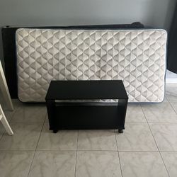 Twin Mattress With Board And Little Table