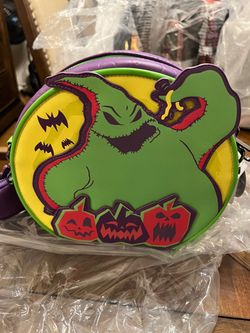 Loungefly Disney Parks Oogie Boogie Bash Round Convertible Bag – Halloween Glow Details