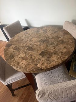 Marble table with 4 chairs