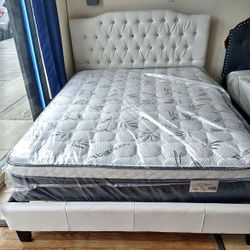 New Queen  Bed Frame With Mattress 