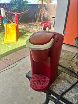 Cute red coffee machine