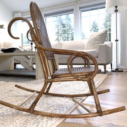 Vintage Kids Rattan Rocking Chair