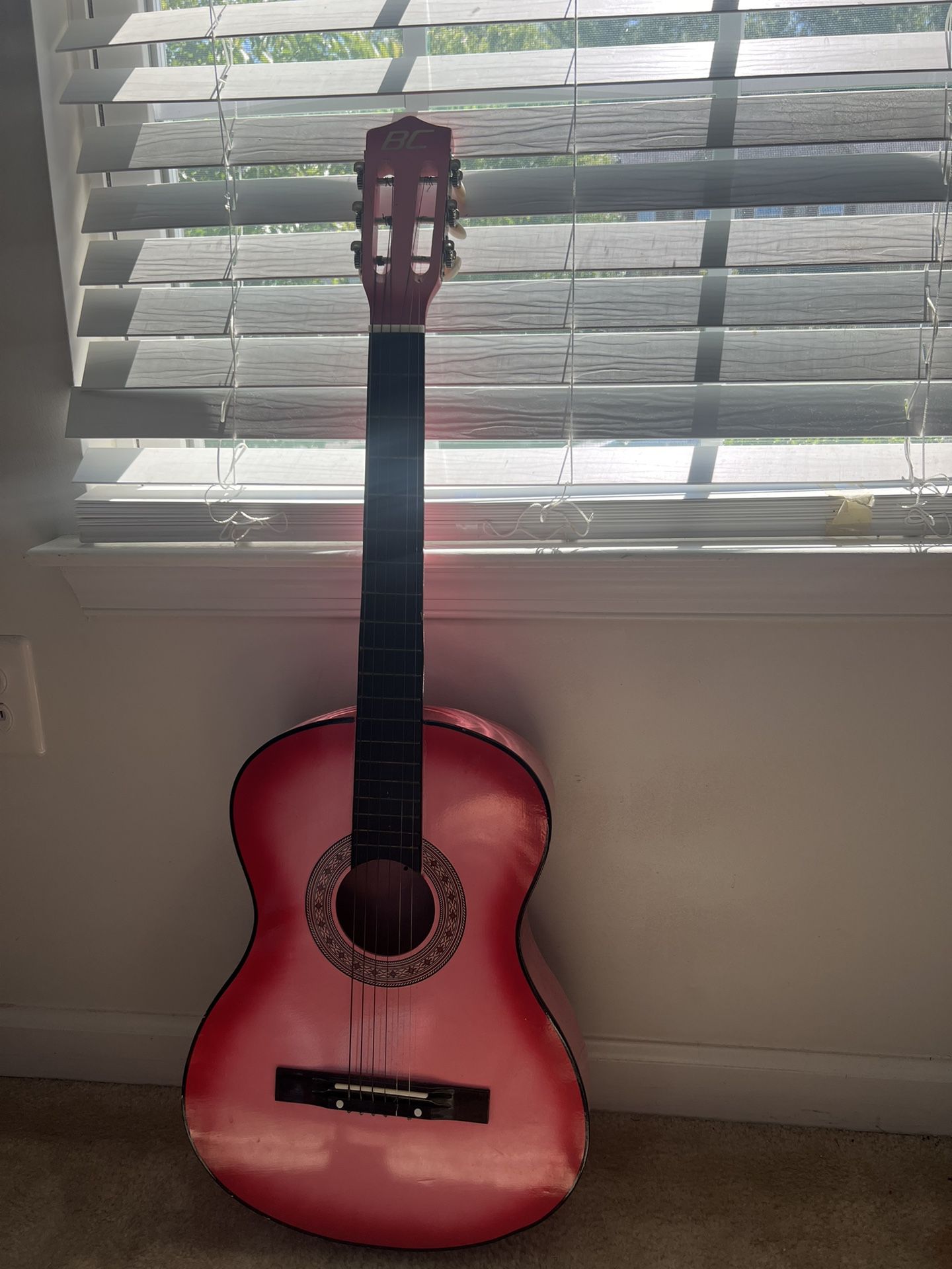 Pink Acoustic Guitar (unused)  38” 