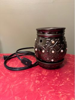 Scentsy "Margot" Full Size Wax Warmer - Retired Pearl & Bronze