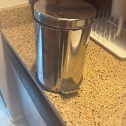 Small Stainless Bathroom Trash 