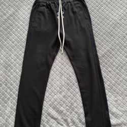 Rick Owen Relaxed Black Berlin Eyelet-Embellished Cotton-Jersey Drawstring Trousers