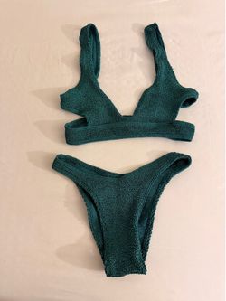 Bond-Eye Olive Green  Textured Bikini