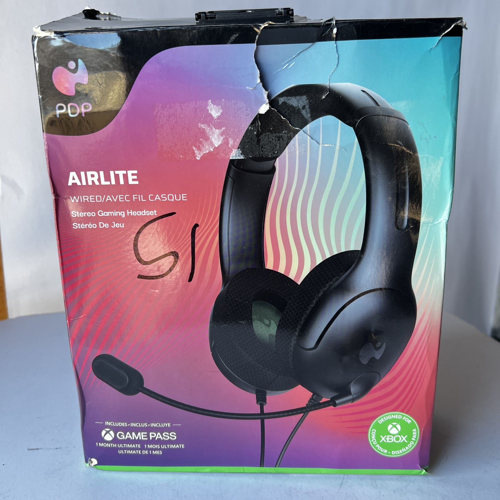 Open Box New PDP Airlite Wired Stereo Gaming Headphones X-Box 