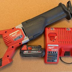 Milwaukee Sawzall 18V 2.0 Battery & Charger 