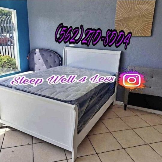 NEW FULL BED FRAME AND MATTRESS