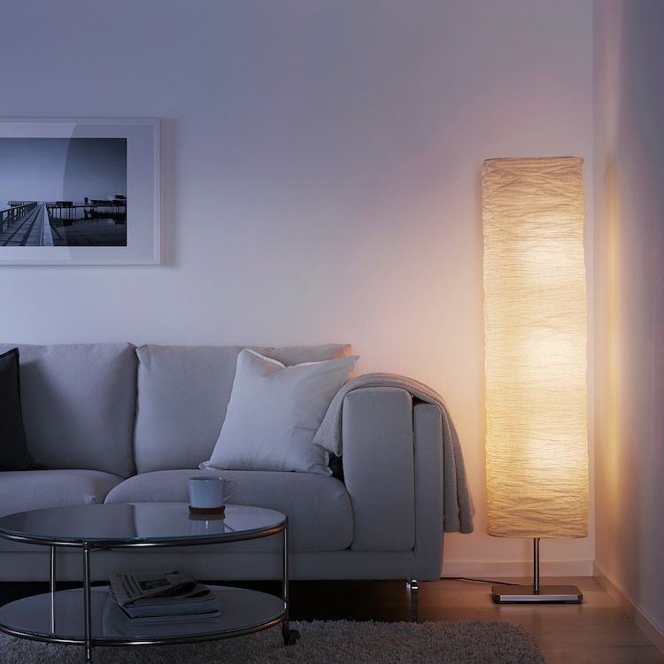 Floor Lamp with Paper Shade and 3 Bulbs