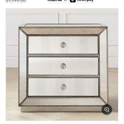 Omni ZGalleri glass 3 drawer nightstands x2