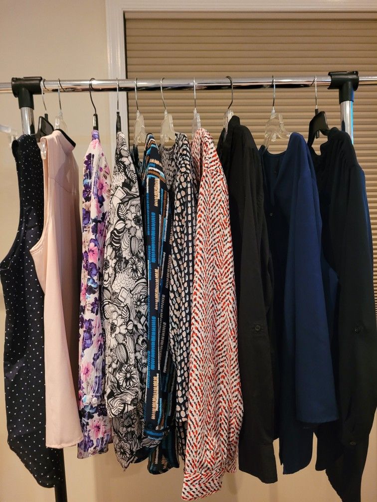 10 Work/dress Shirts Button Down Or Tunics