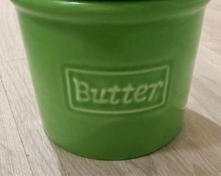 Butter Bell Ceramic Butter Crock – Green – Excellent Condition