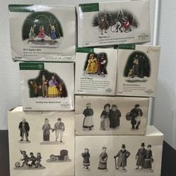 Department 56 Dickens Village Lot – 8 Sets w/ Boxes – Bob Cratchit, Tiny Tim, Christmas Carol + More