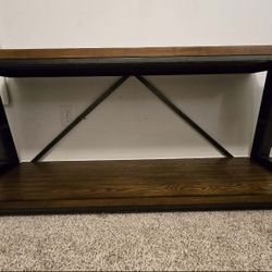 Industrial Rustic TV Stand / Media Console - Sturdy Wood 
