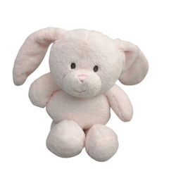 KellyToy K Luxe Baby Bunny Plush Lovey Rattle Crinkle Ears Stuffed Animal Sewn Eyes