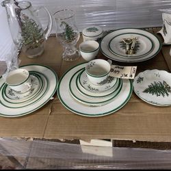 Spode Christmas Tree China Aprx 23Pc MADE IN ENGLAND