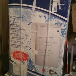 New 3 cubic foot refrigerator still in box unopened